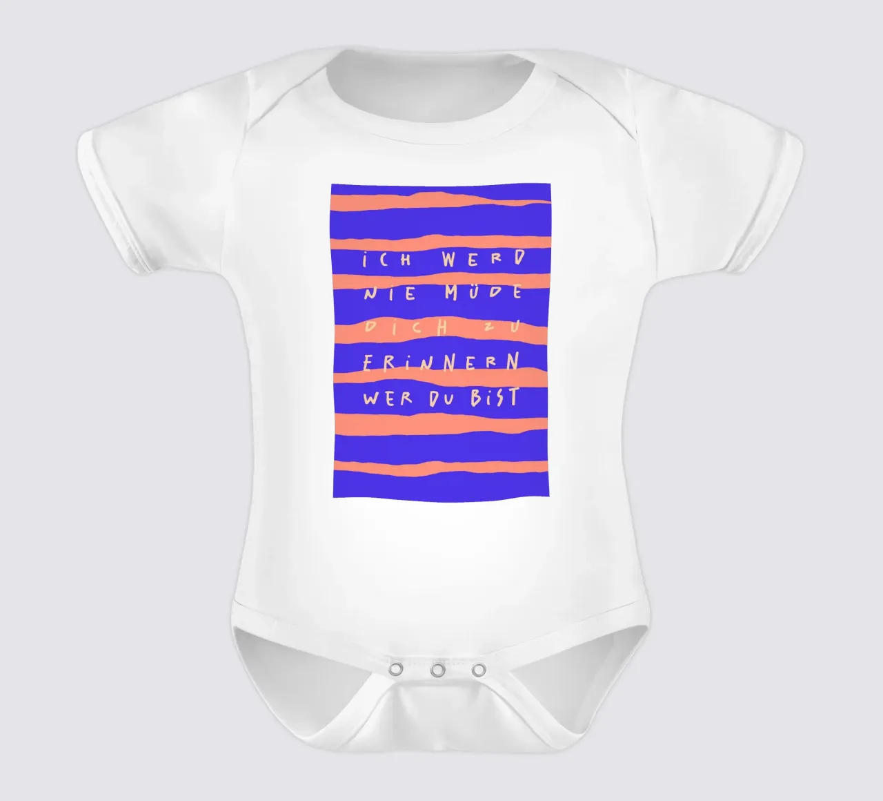 ich werde nie müde, dich zu erinnern, wer du bist. body neonato maniche corte da FRICKE DESIGN
