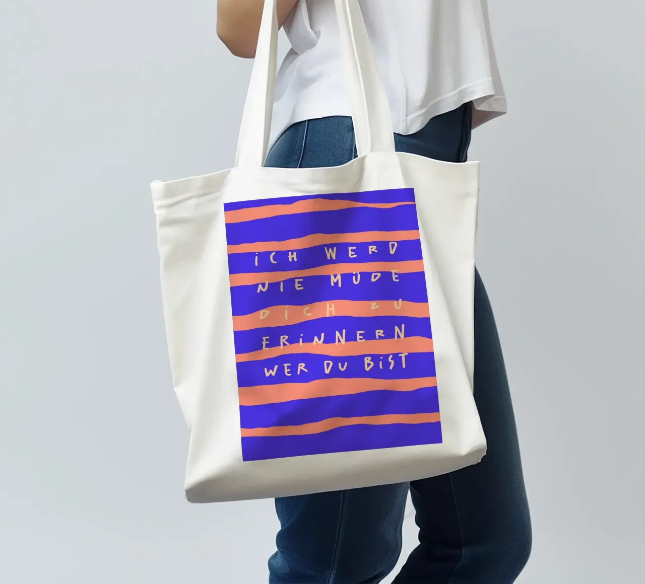 ich werde nie müde, dich zu erinnern, wer du bist. borsa in juta da FRICKE DESIGN