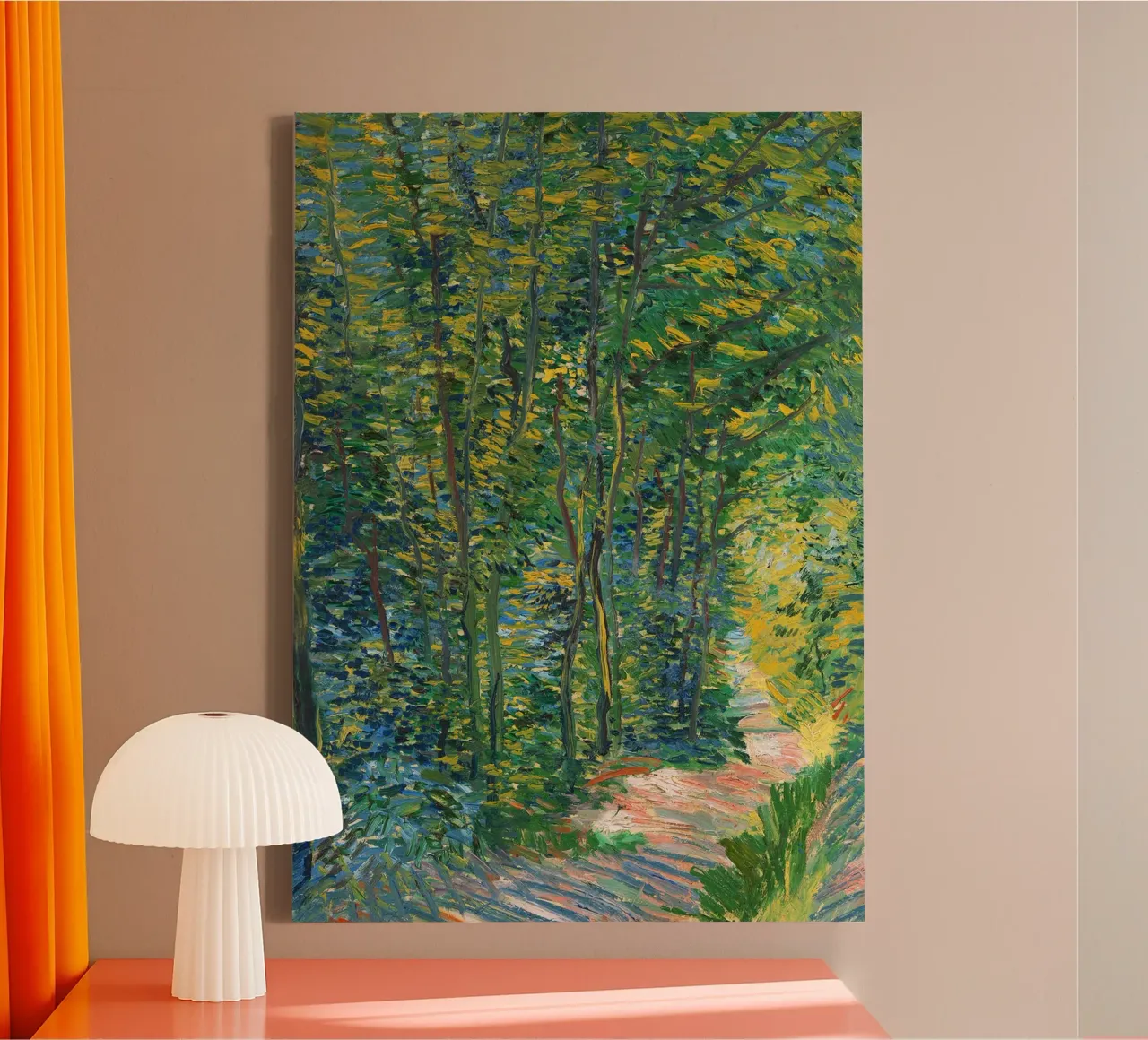 A path in the woods, 1887 canvas with Floater frame by Christopher Soto