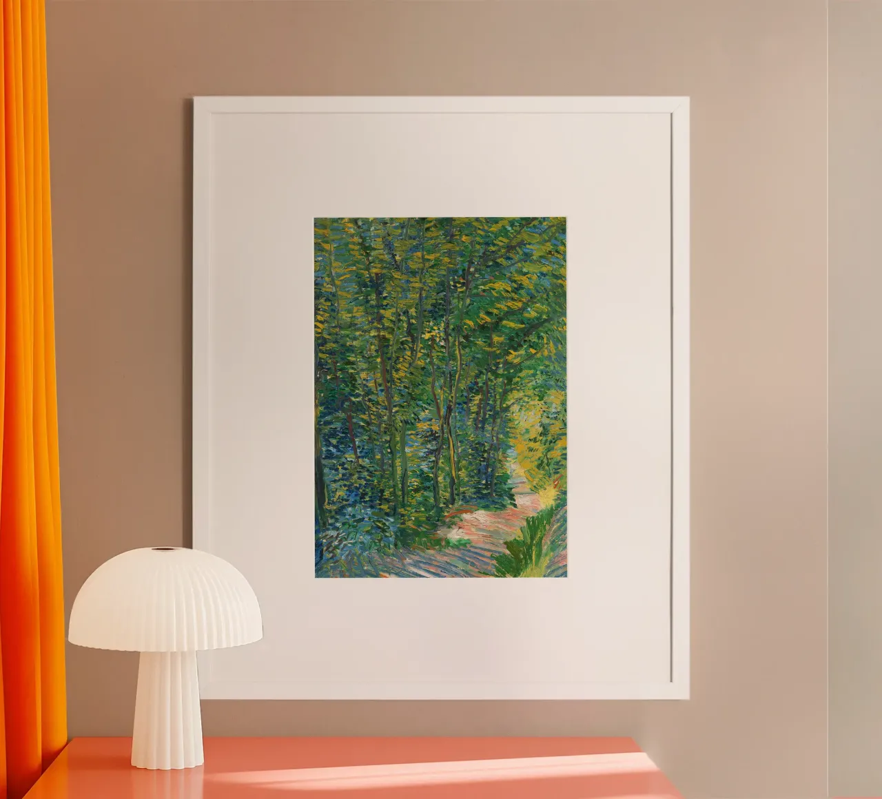 Un sentiero nel bosco, 1887 poster con telaio in legno da Christopher Soto