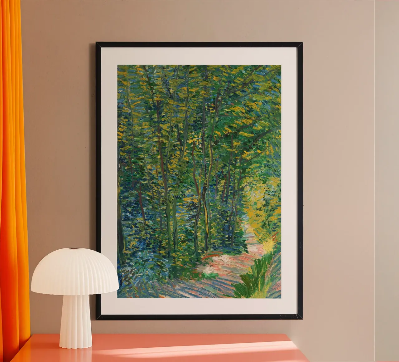 Un sentiero nel bosco, 1887 poster con telaio in legno da Christopher Soto