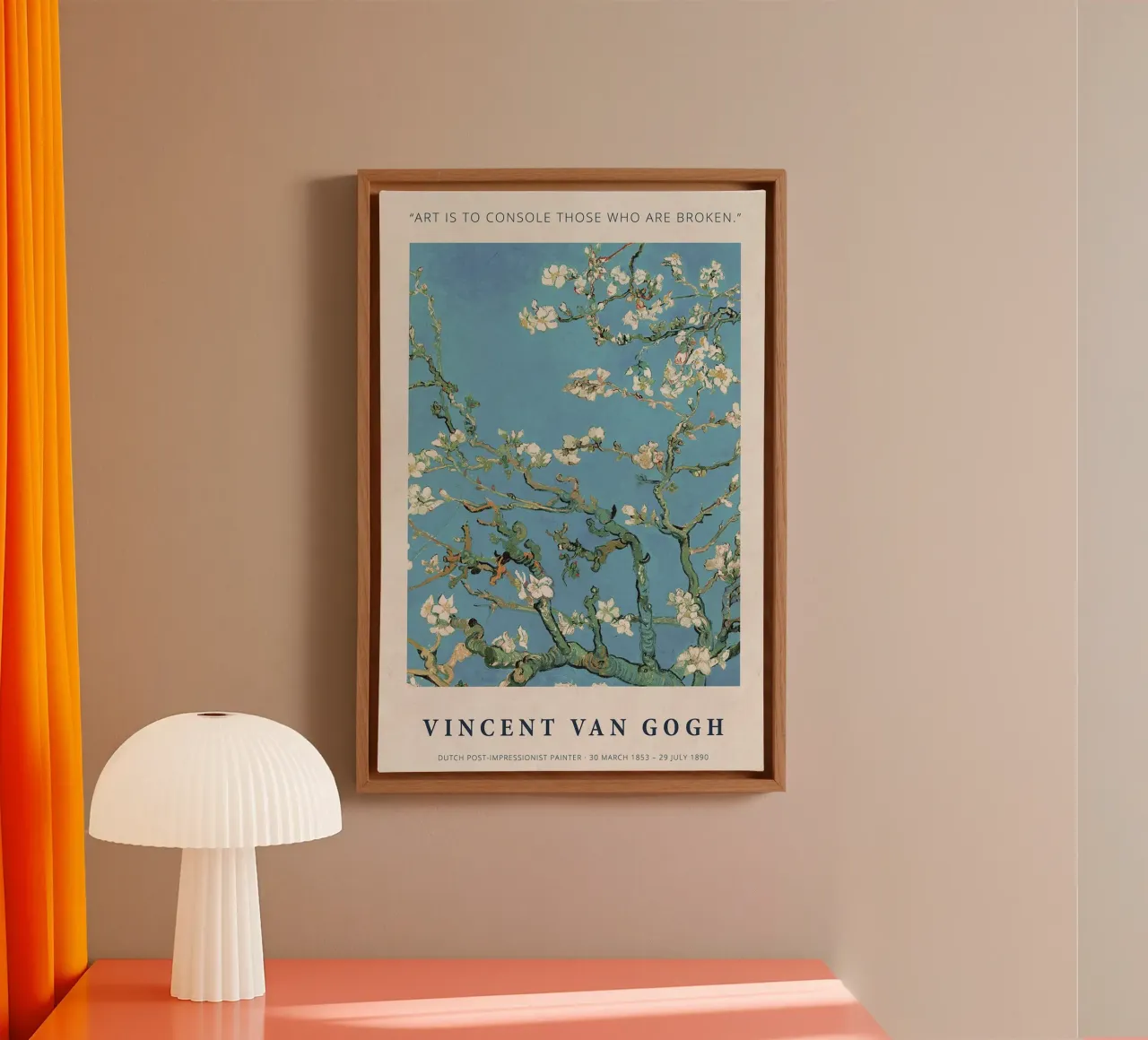 Art is to Console those who are Broken canvas with Floater frame by Christopher Soto