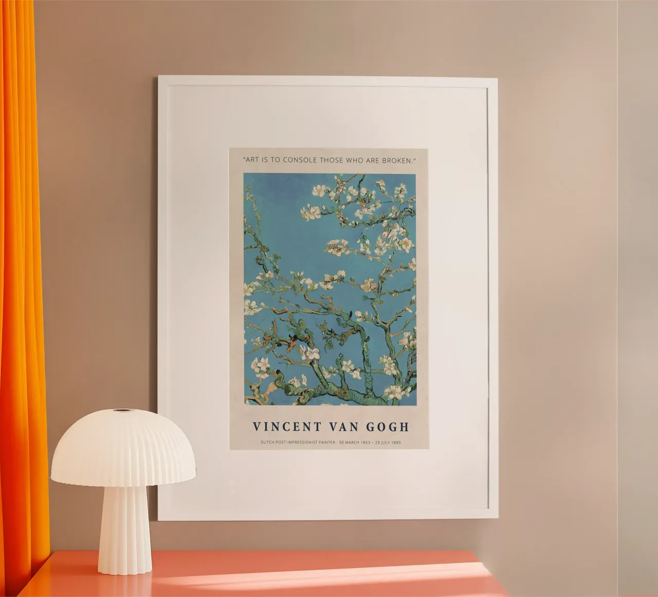 Art is to Console those who are Broken poster with plastic frame by Christopher Soto