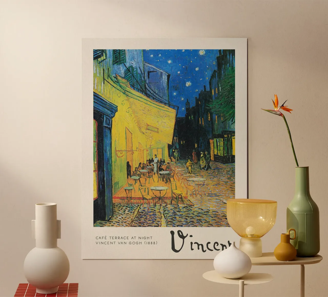 Terrazza del caffè di notte, 1888 poster con telaio in alluminio da Christopher Soto