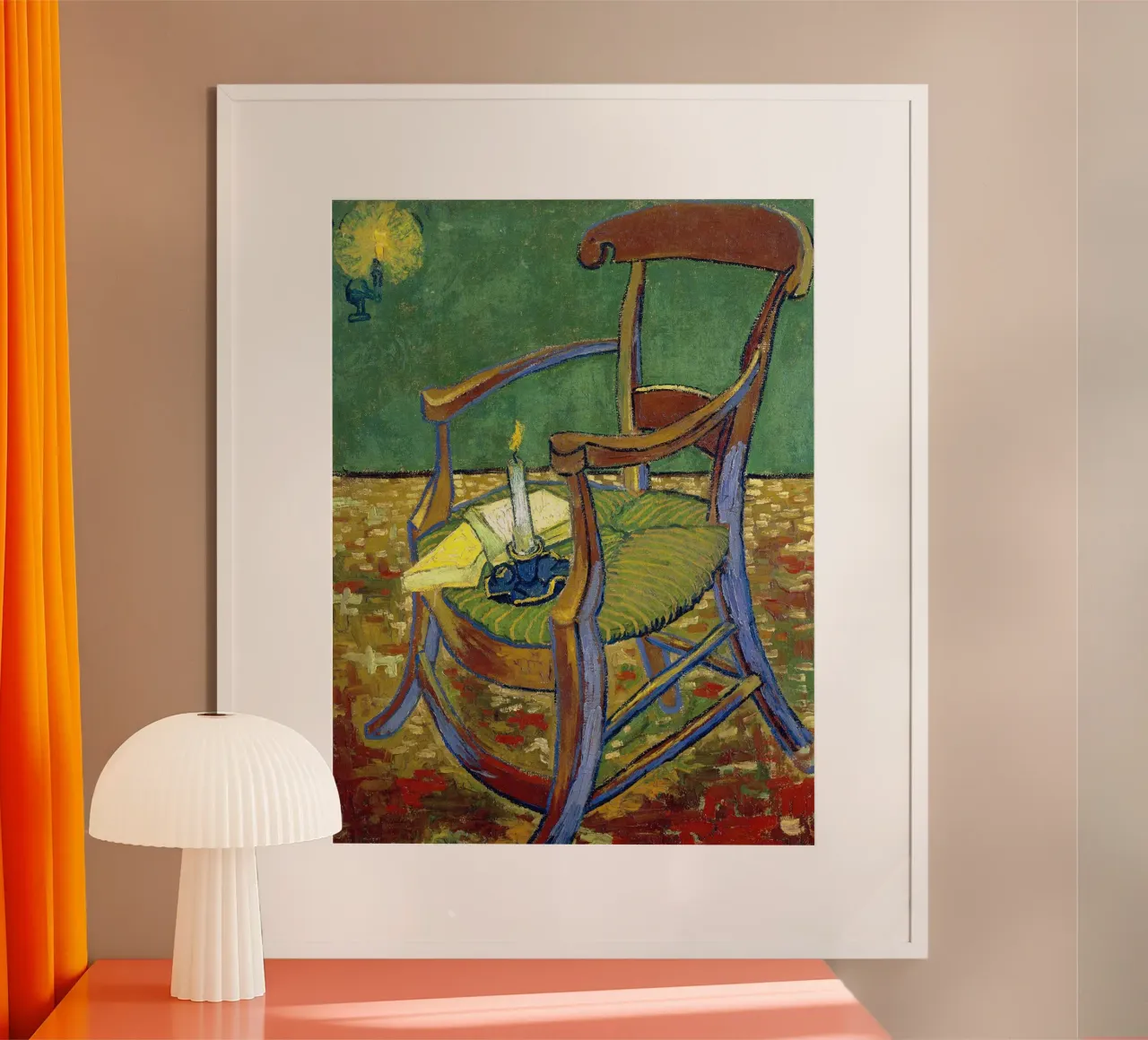 La sedia di Gauguin poster con telaio in legno da Christopher Soto