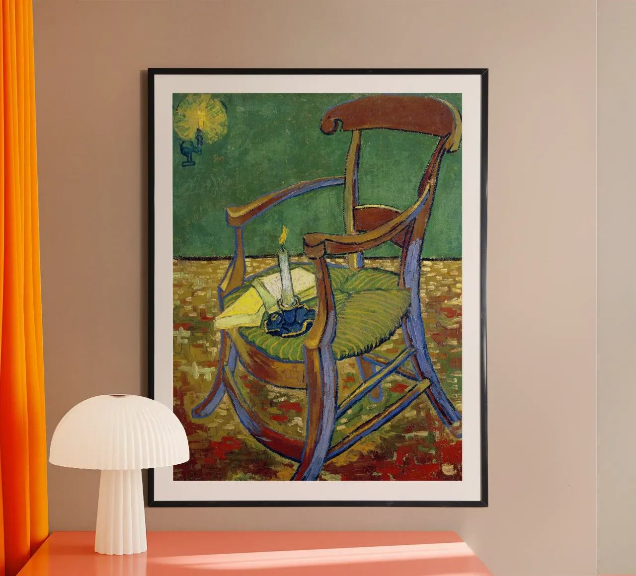 La sedia di Gauguin poster con telaio in legno da Christopher Soto