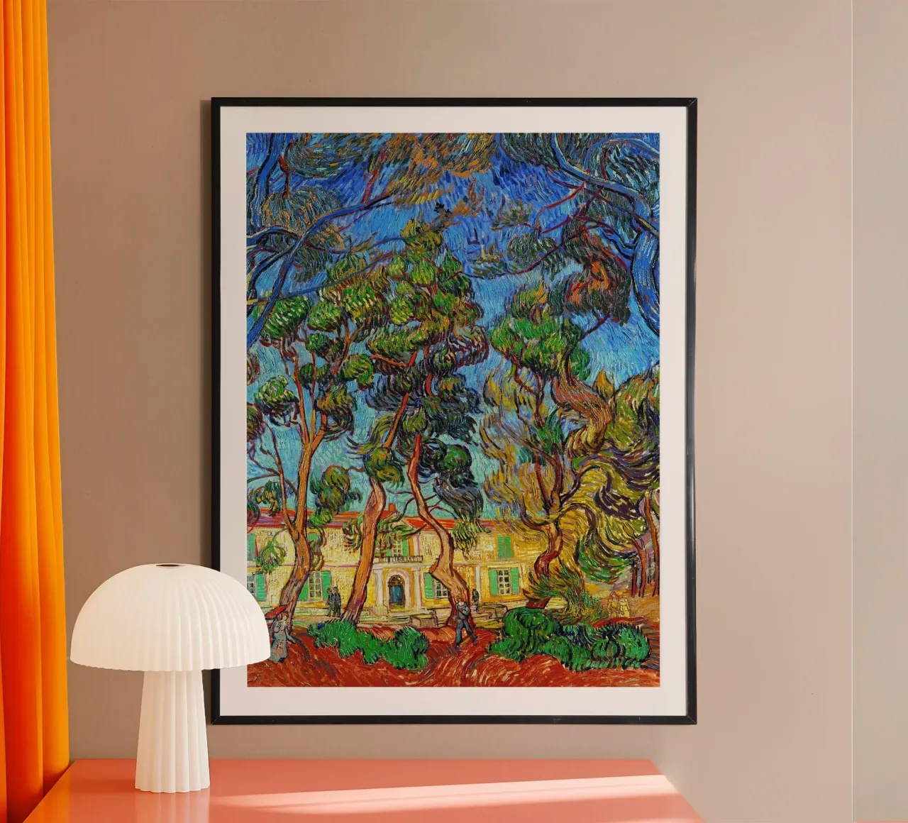 Ospedale di Saint-Rémy poster con telaio in alluminio da Christopher Soto