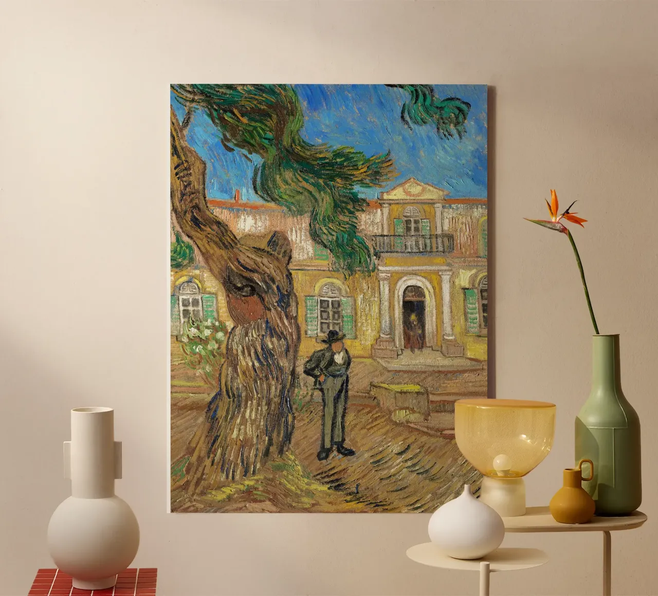 Das Krankenhaus St. Paul in Saint-Rémy-de-Provence Leinwand mit Schattenfugenrahmen von Christopher Soto
