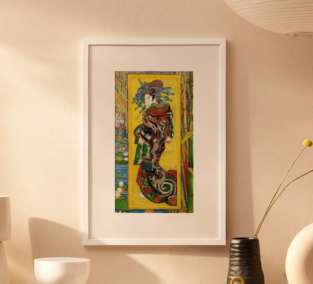 Cortigiana giapponese o Oiran poster con telaio in plastica da Christopher Soto