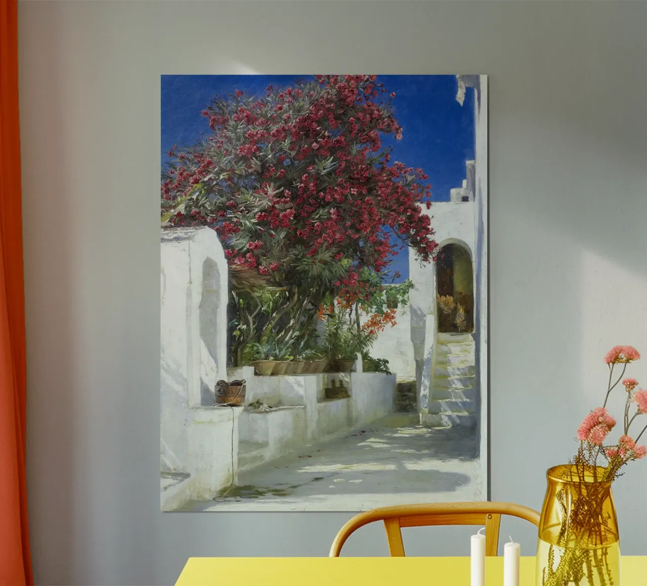 Oleandri in fiore poster con telaio in plastica da Christopher Soto