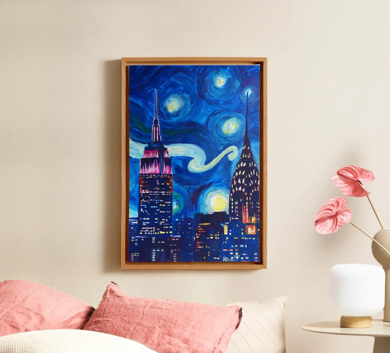 Notte stellata, a New York tela con Cornice a cassetta da Christopher Soto