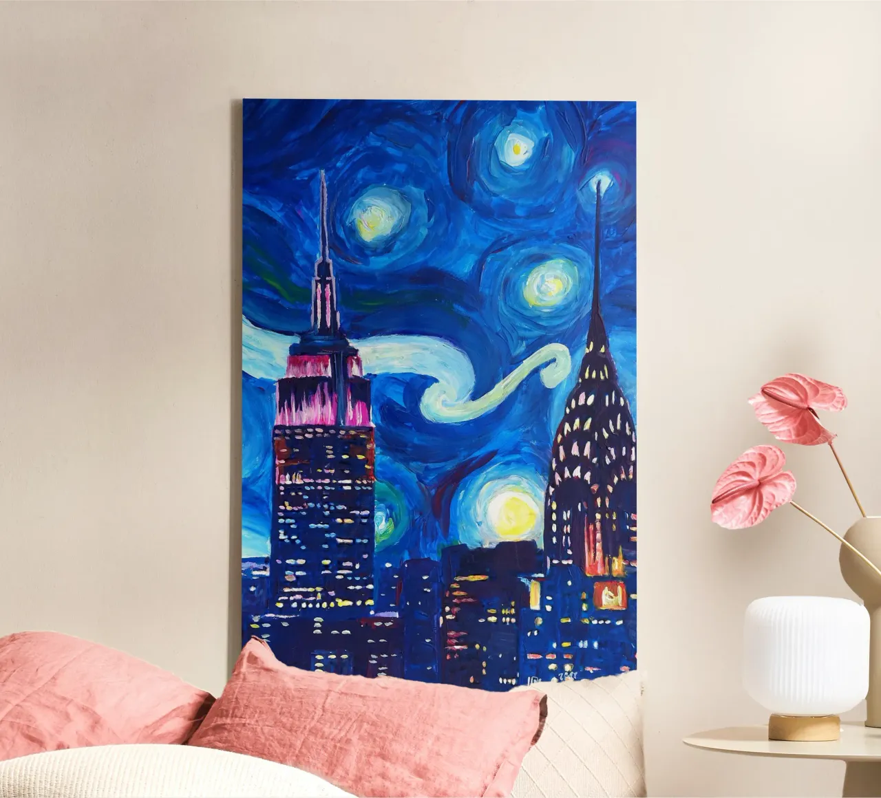 Notte stellata, a New York tela con Cornice a cassetta da Christopher Soto