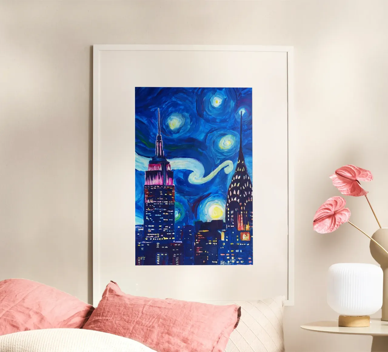 Notte stellata, a New York poster con telaio in alluminio da Christopher Soto