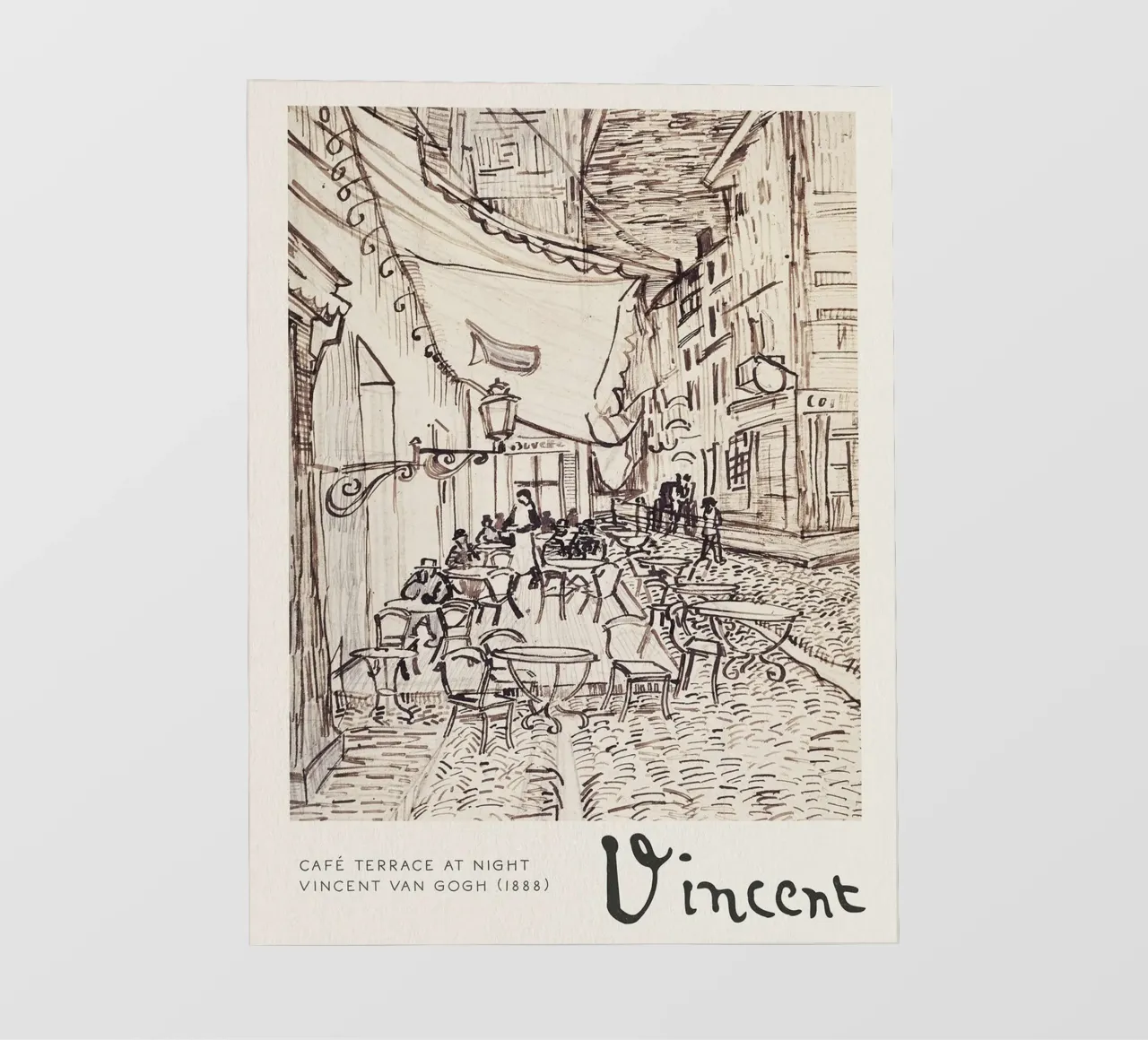 Schizzo di studio per la terrazza di un caffè di notte, 1888 telo in pvc da Christopher Soto