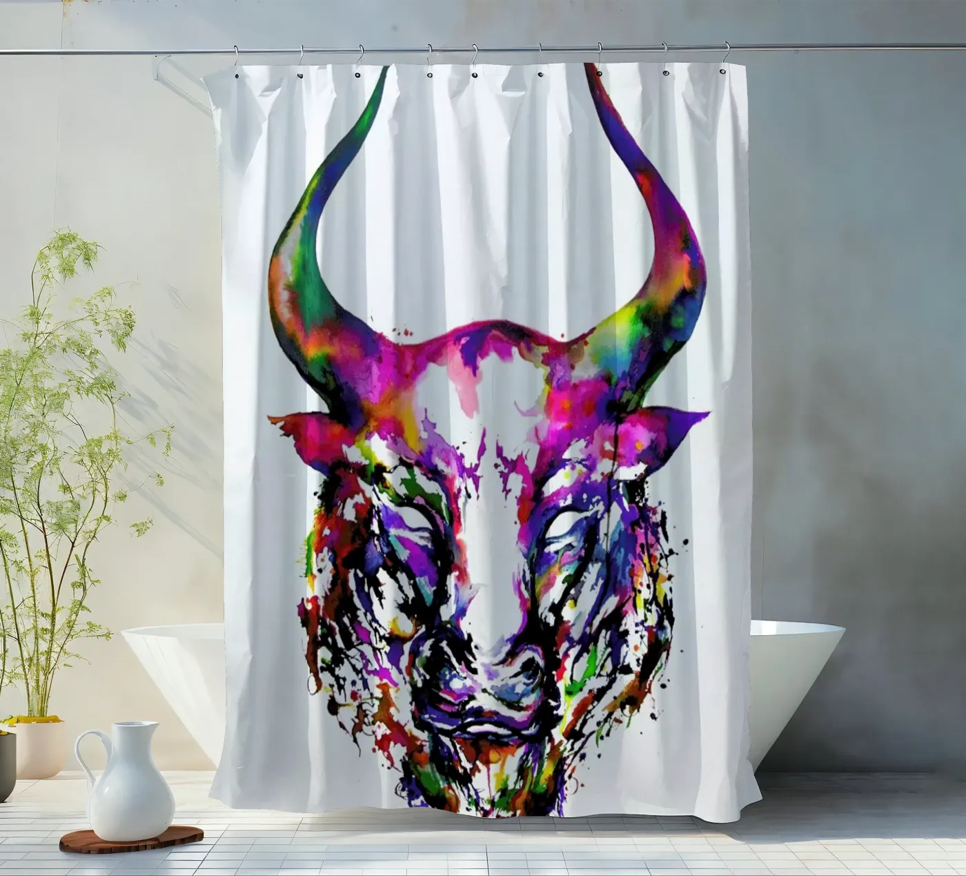 Philosopher shower curtain by Marc Allante