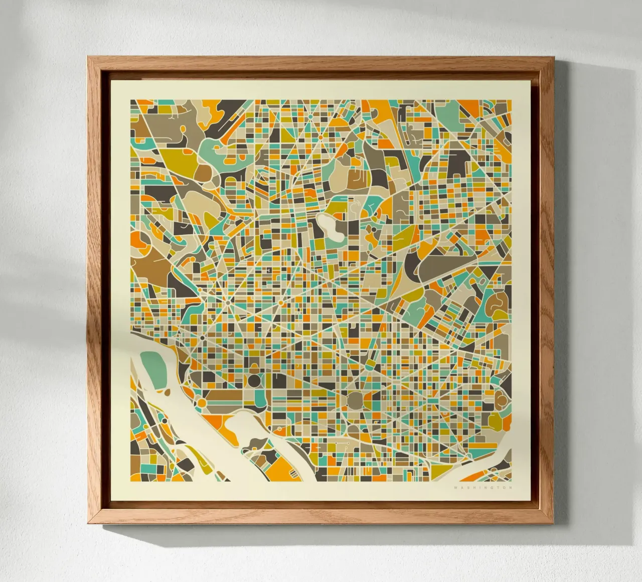 Mappa di Washington DC alluminio dibond da Jazzberry Blue