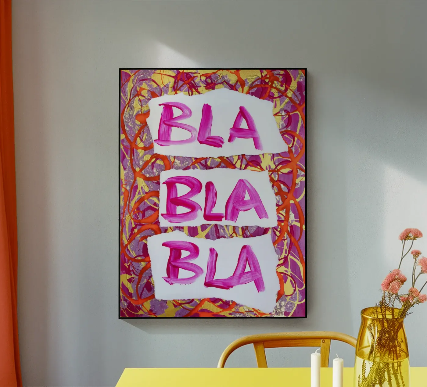 Bla Bla Bla acryl van Hirschbild
