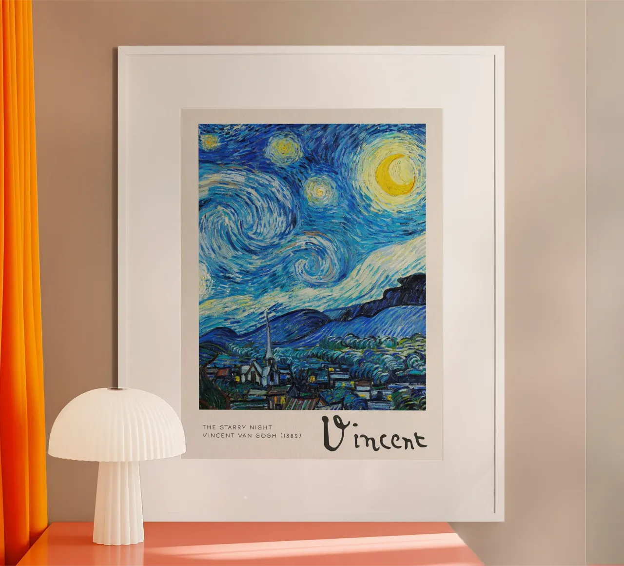 La notte stellata poster con telaio in plastica da Christopher Soto
