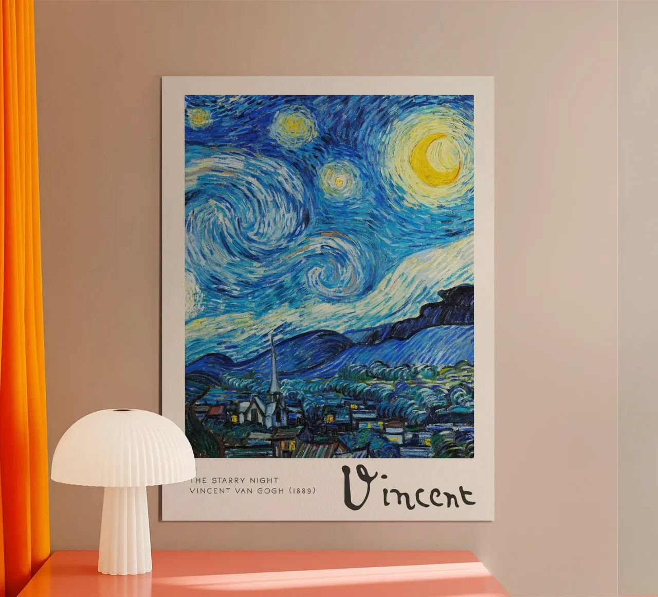 La notte stellata poster con telaio in plastica da Christopher Soto