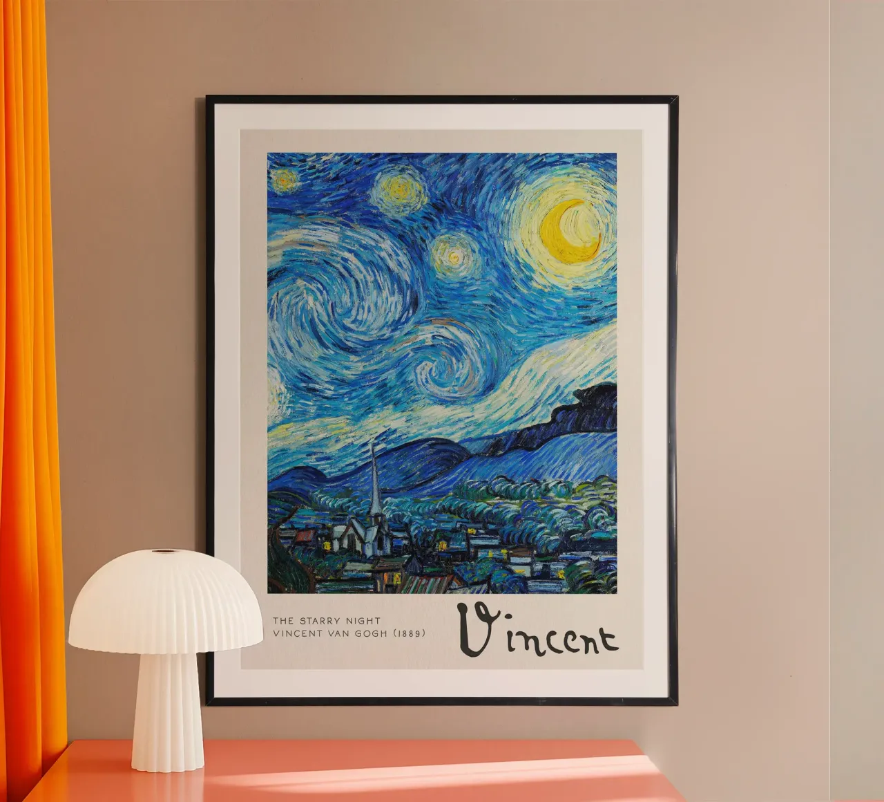La notte stellata poster con telaio in plastica da Christopher Soto