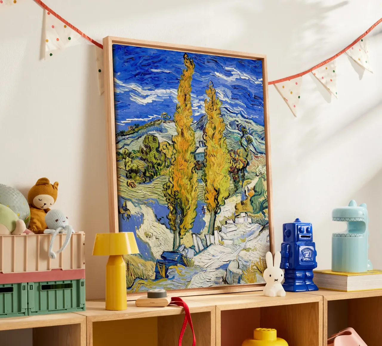 Two Poplars in the Alpilles near Saint-Rémy canvas with Floater frame by Christopher Soto