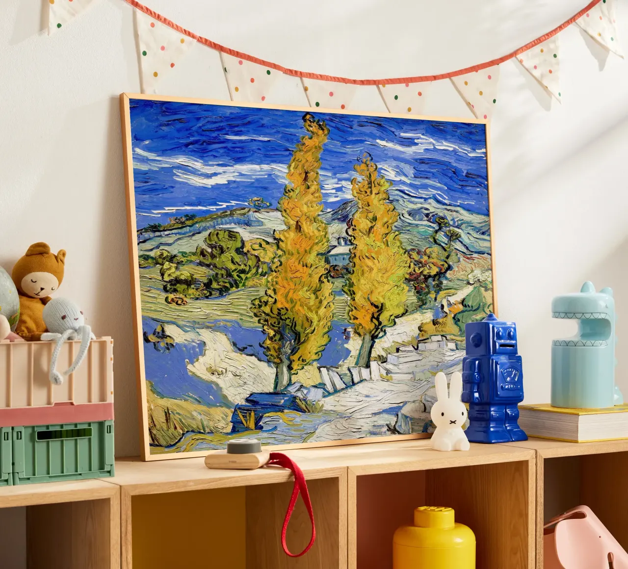 Two Poplars in the Alpilles near Saint-Rémy poster with plastic frame by Christopher Soto