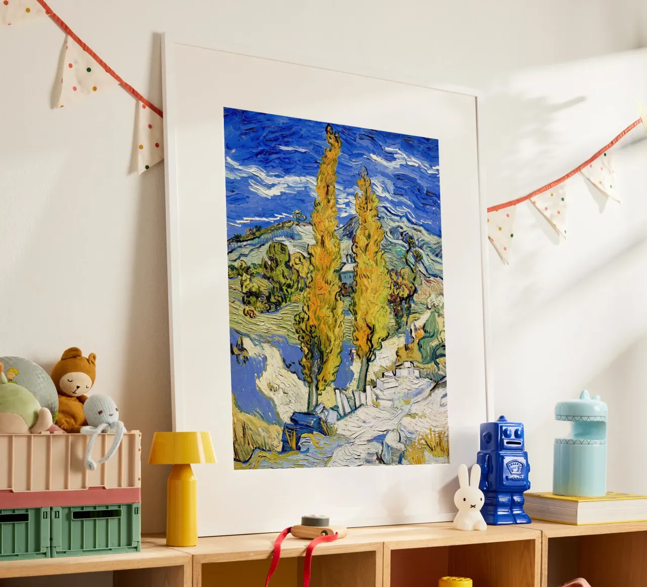 Two Poplars in the Alpilles near Saint-Rémy poster with plastic frame by Christopher Soto