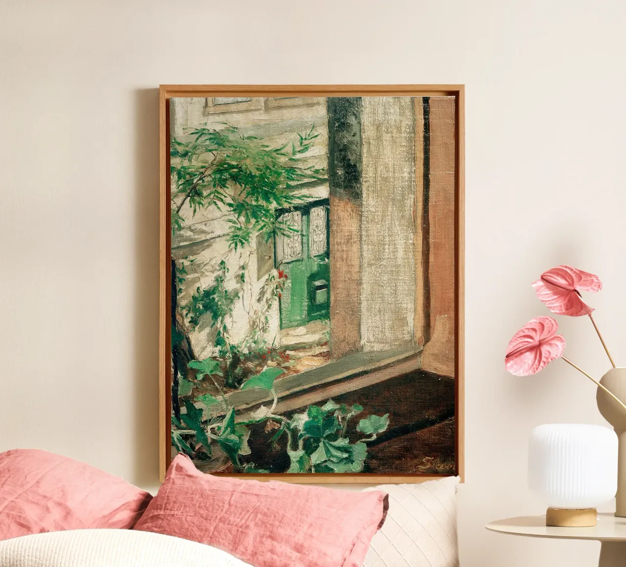 View from the studio window canvas with Floater frame by Christopher Soto