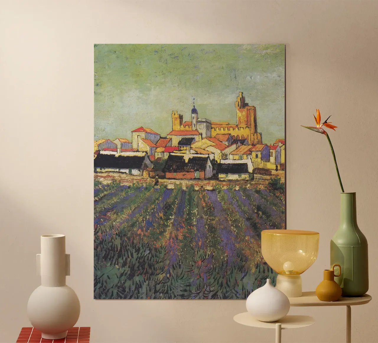 Veduta di Saintes-Maries-de-la-Mer, 1888 poster con telaio in plastica da Christopher Soto