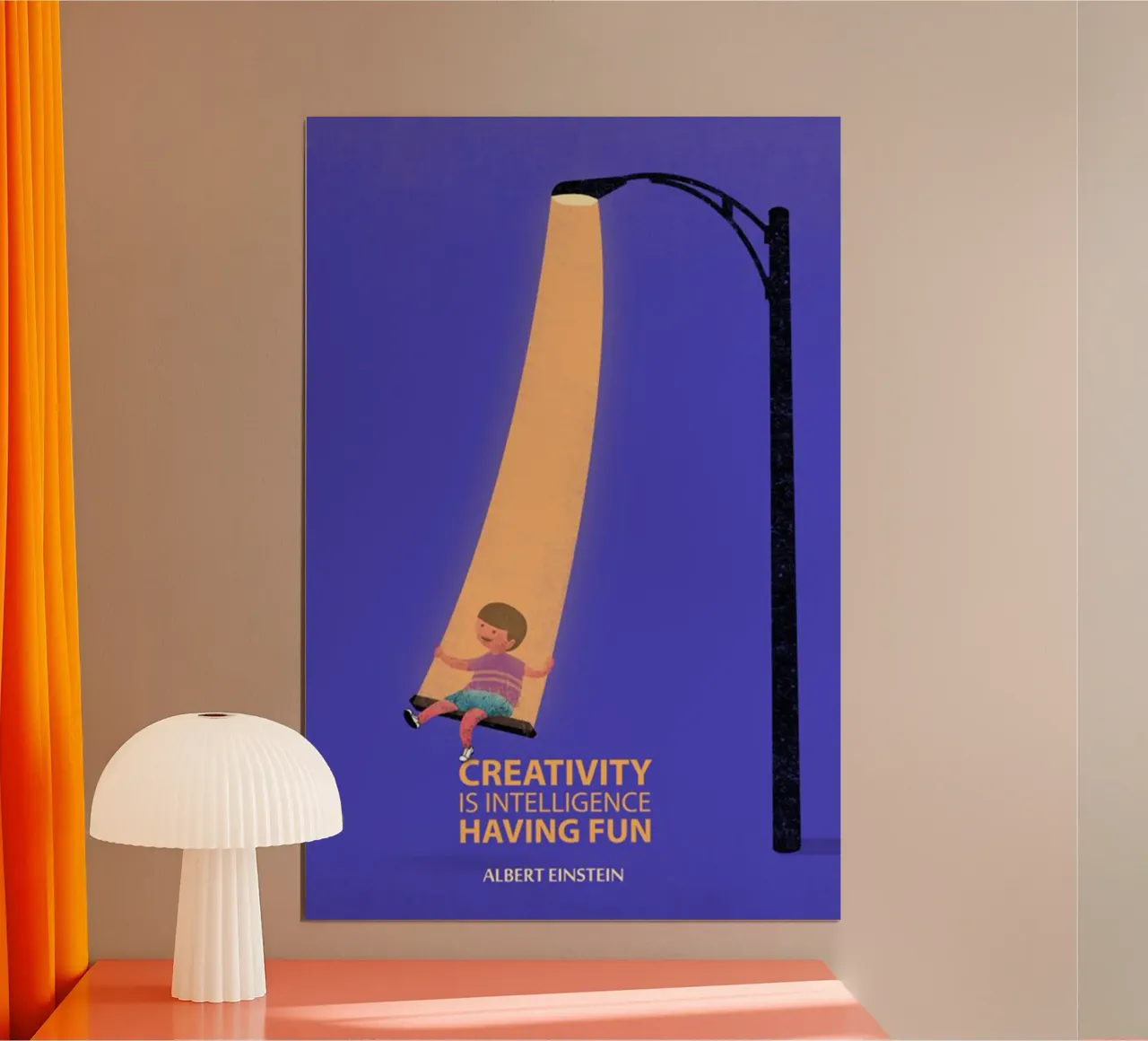 la creatività è intelligenza poster con telaio in legno da art quots shop