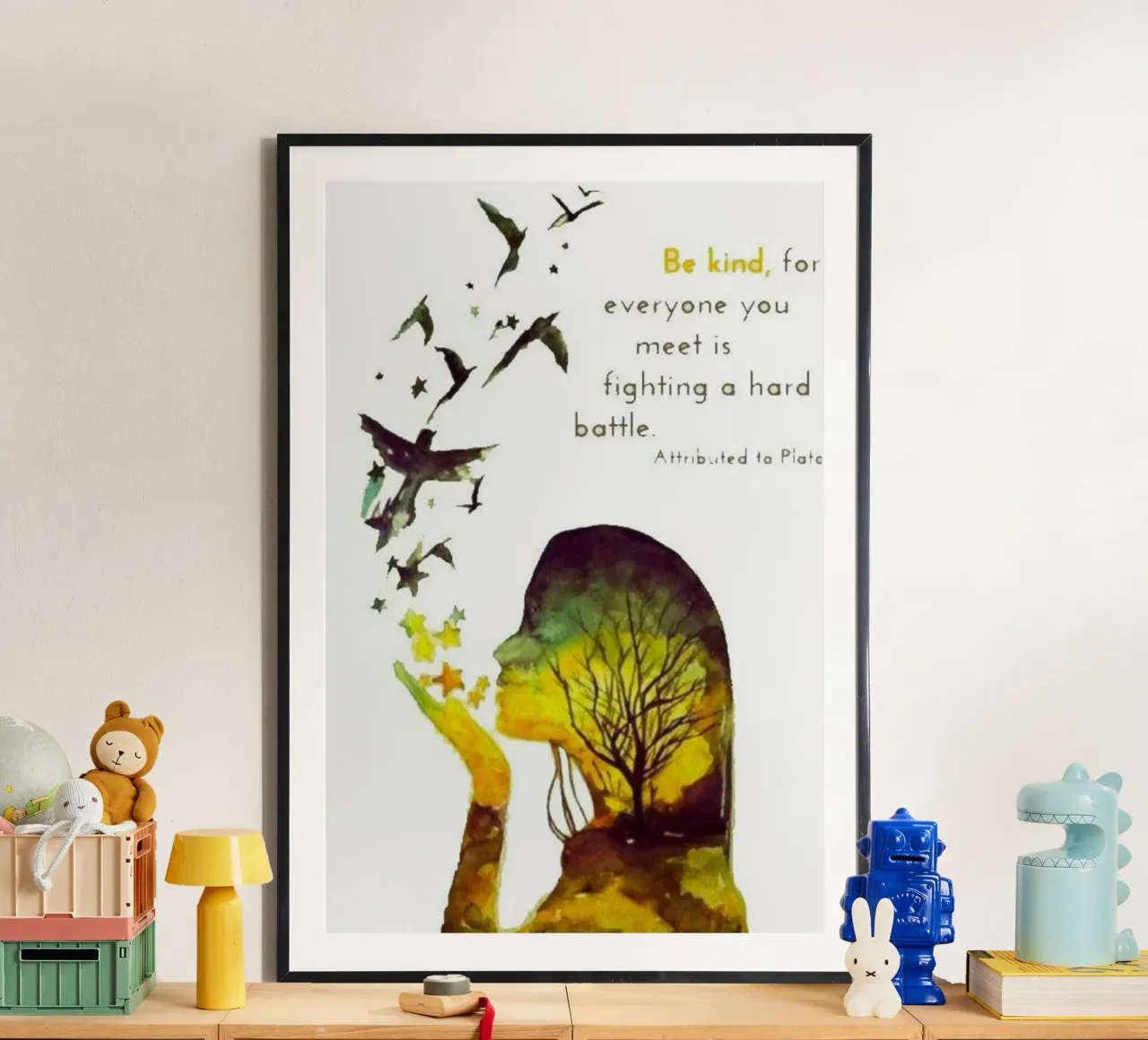 essere gentili con tutti poster con telaio in alluminio da art quots shop