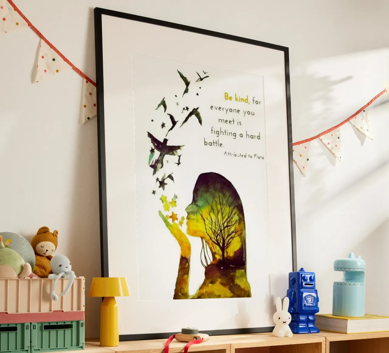 essere gentili con tutti poster con telaio in alluminio da art quots shop