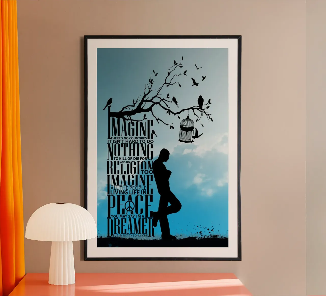l'uomo immagina l'ispirazione poster con telaio in alluminio da art quots shop