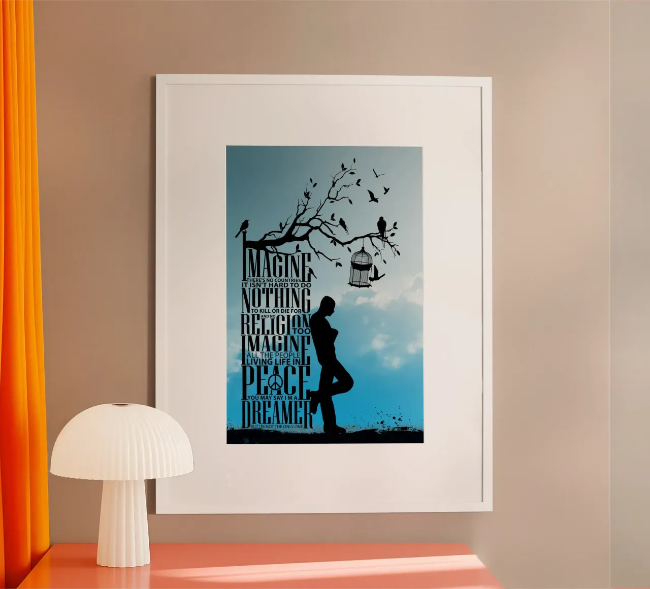 l'uomo immagina l'ispirazione poster con telaio in alluminio da art quots shop