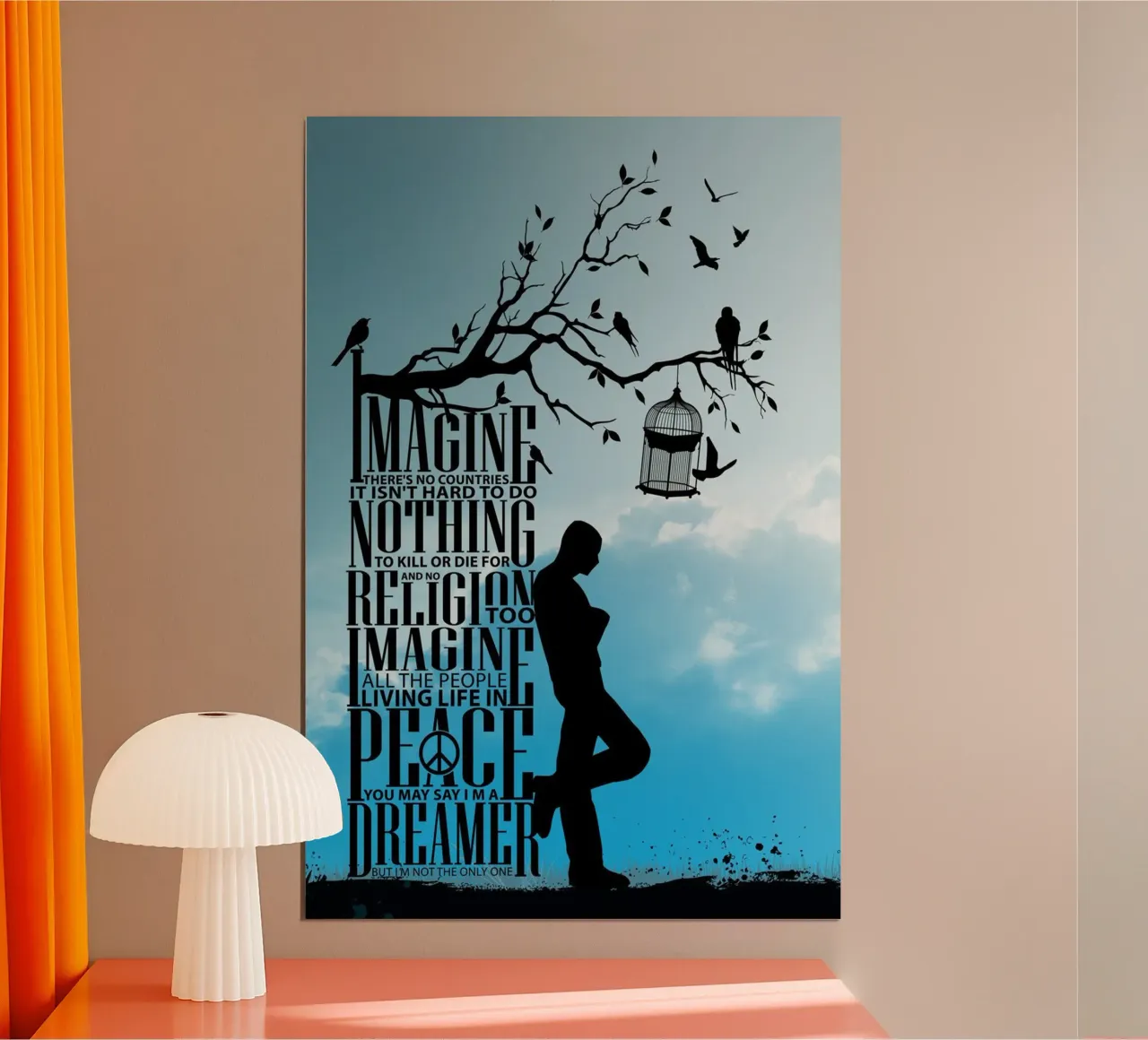 l'uomo immagina l'ispirazione poster con telaio in alluminio da art quots shop