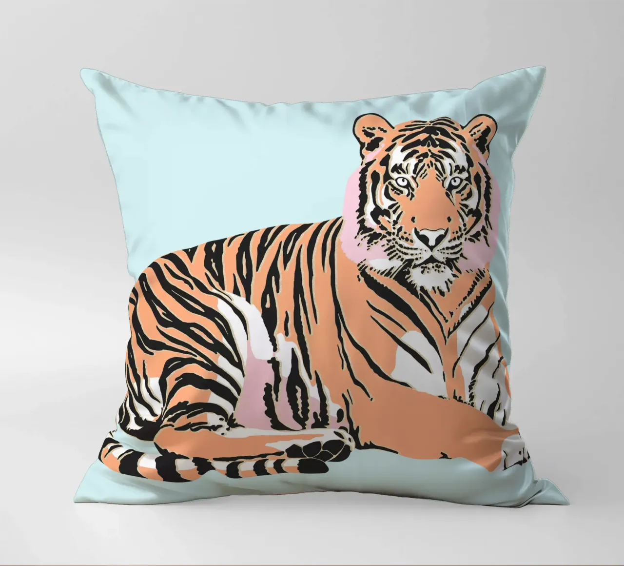 Tiger Orange rosa Kissen von Asha Designs
