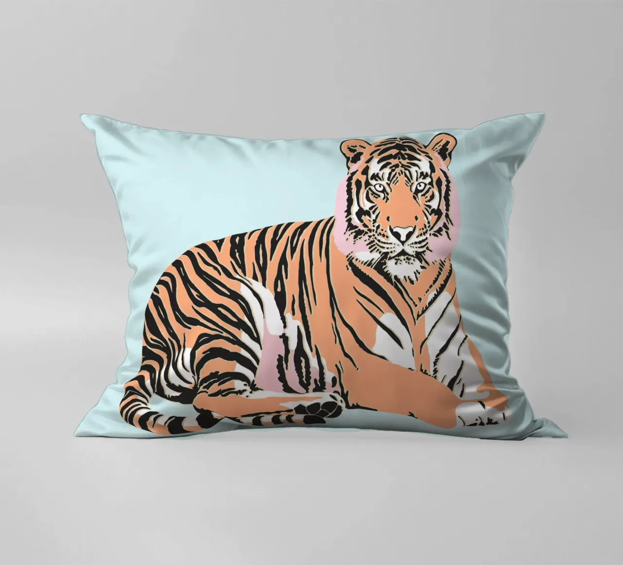 Tiger Orange rosa Kissen von Asha Designs