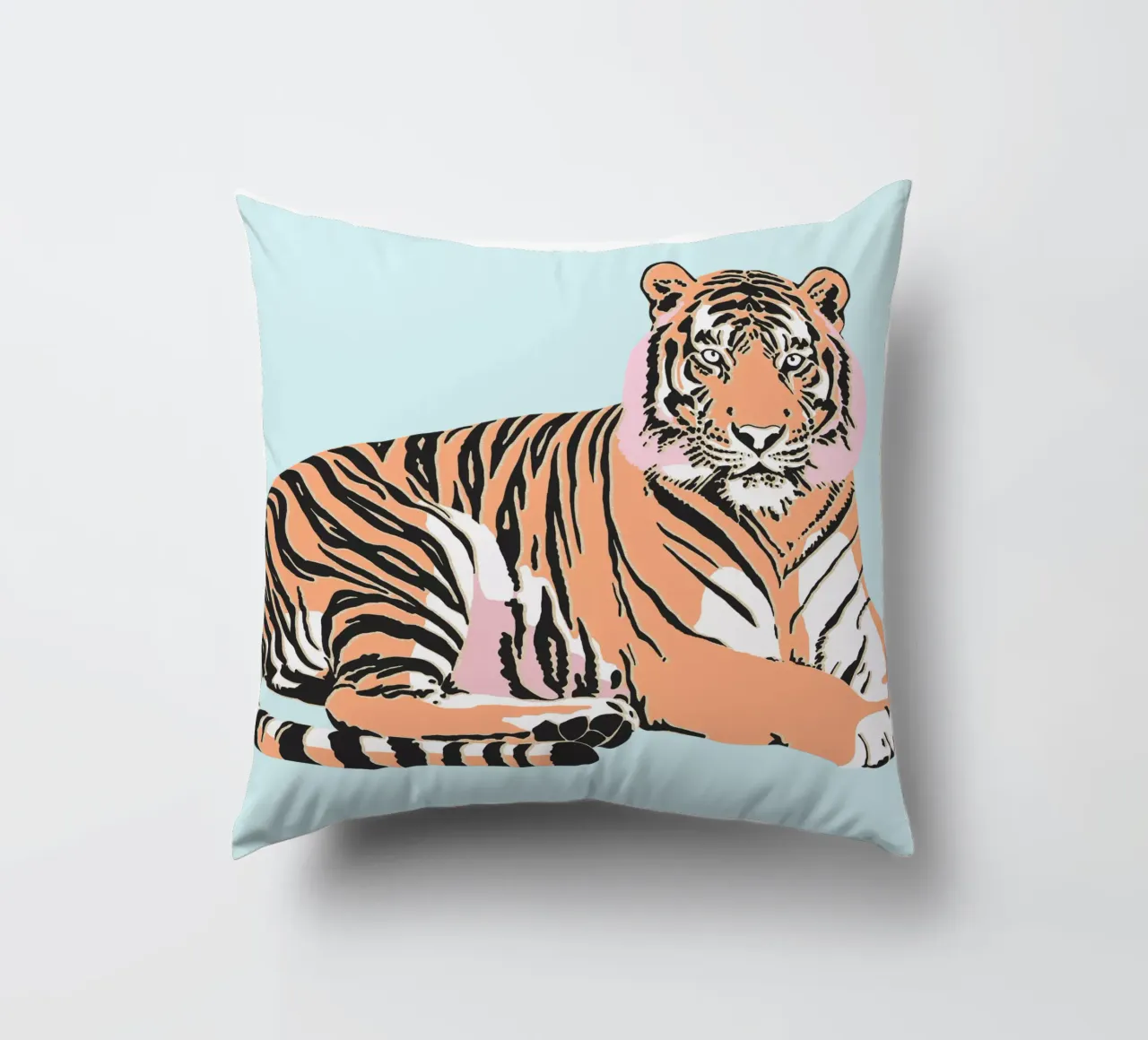 Tiger Orange rosa Kissen von Asha Designs