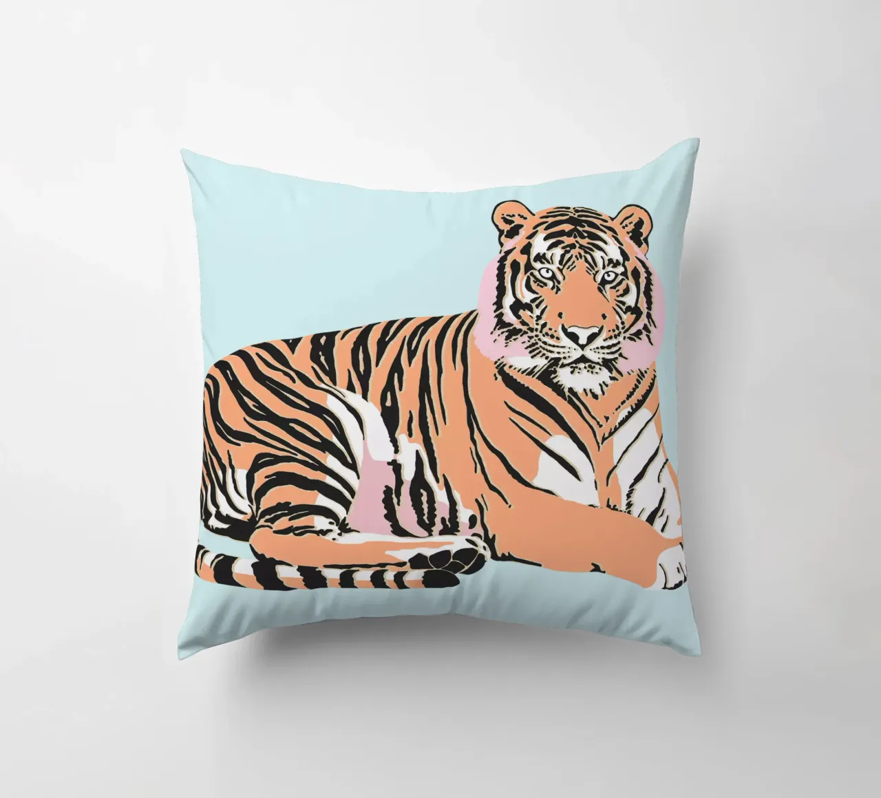 Tiger Orange rosa Kissen von Asha Designs