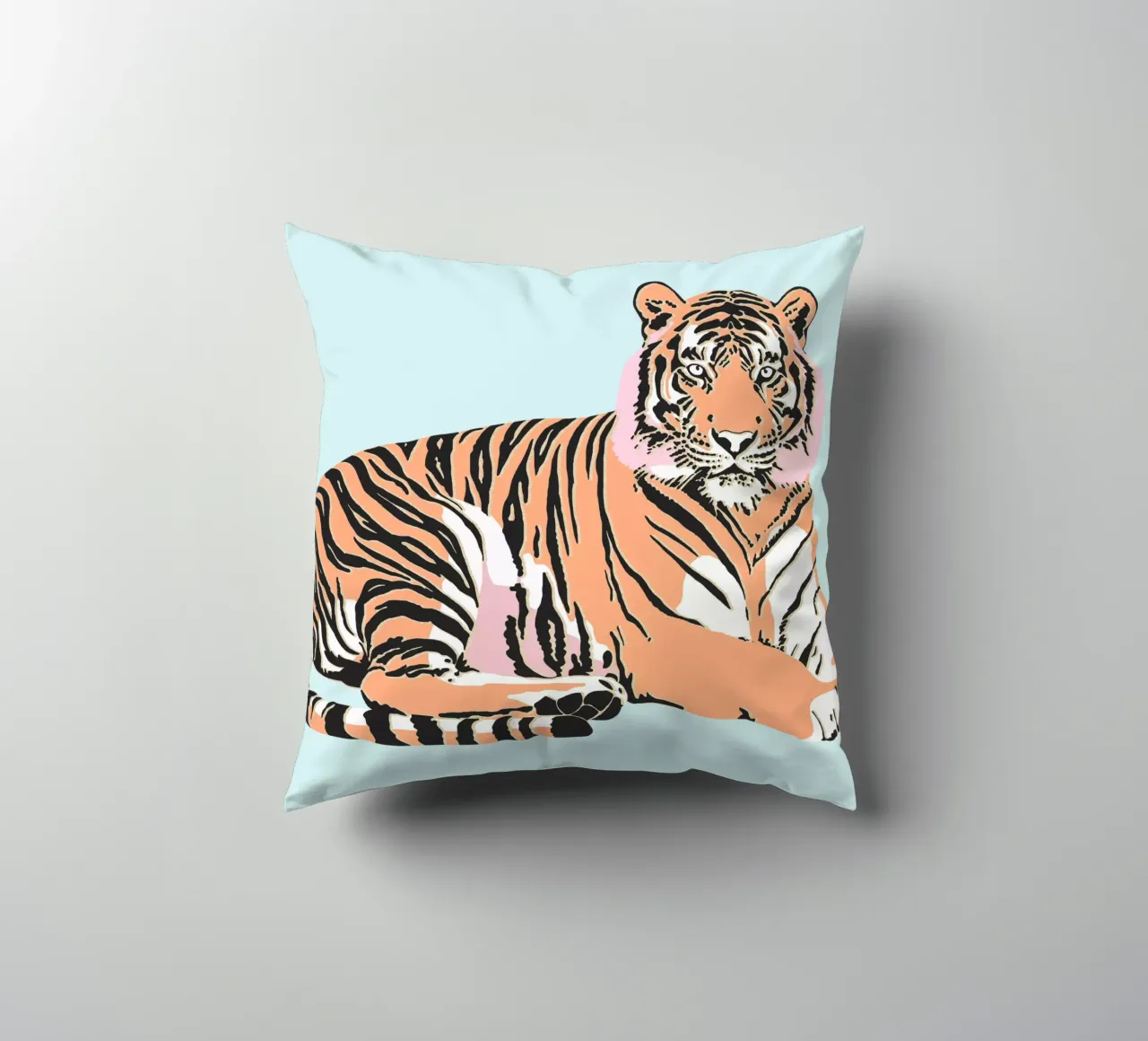 Tiger Orange rosa Kissen von Asha Designs