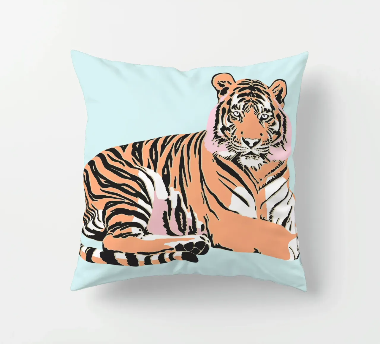 Tiger Orange rosa Kissen von Asha Designs