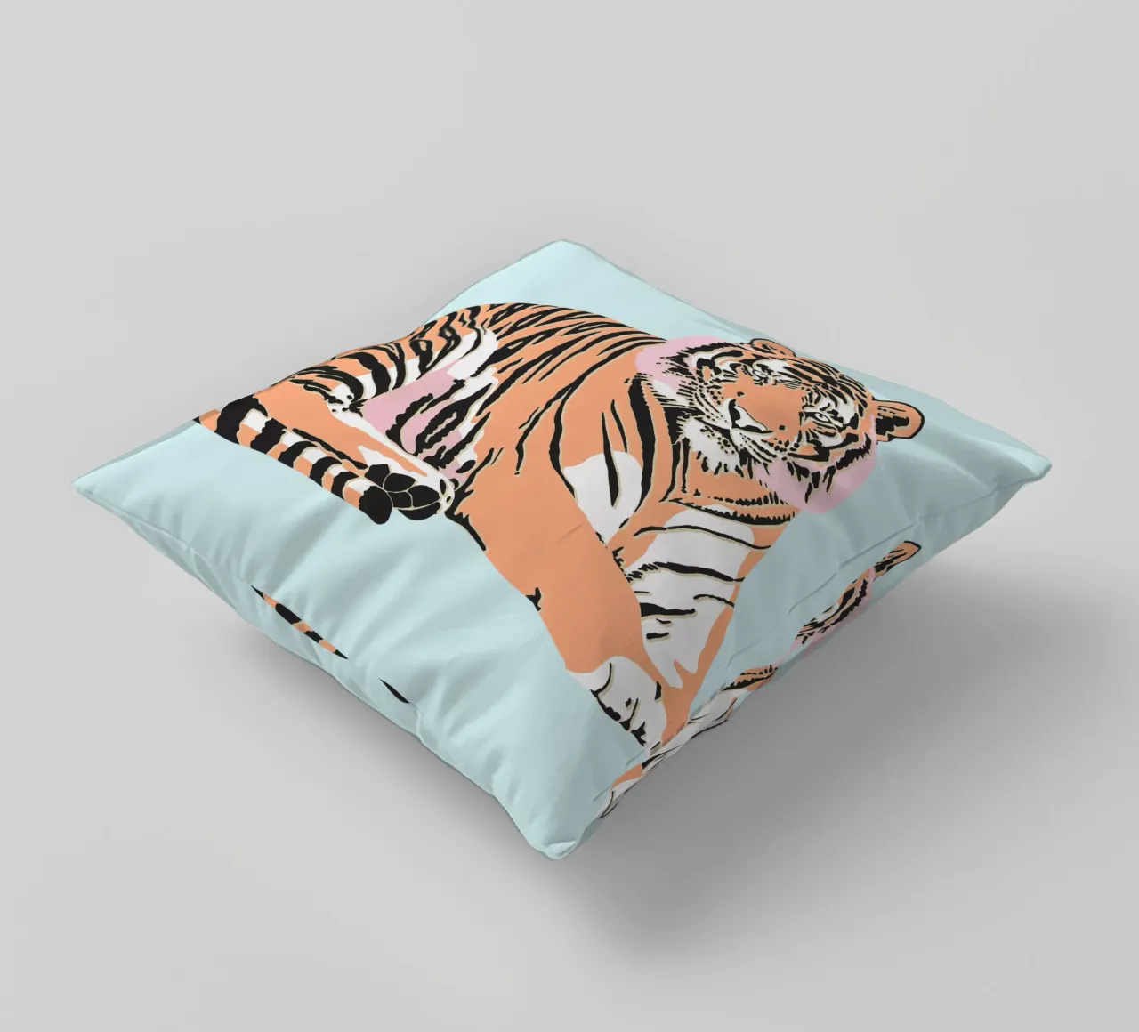 Tiger Orange rosa Kissen von Asha Designs