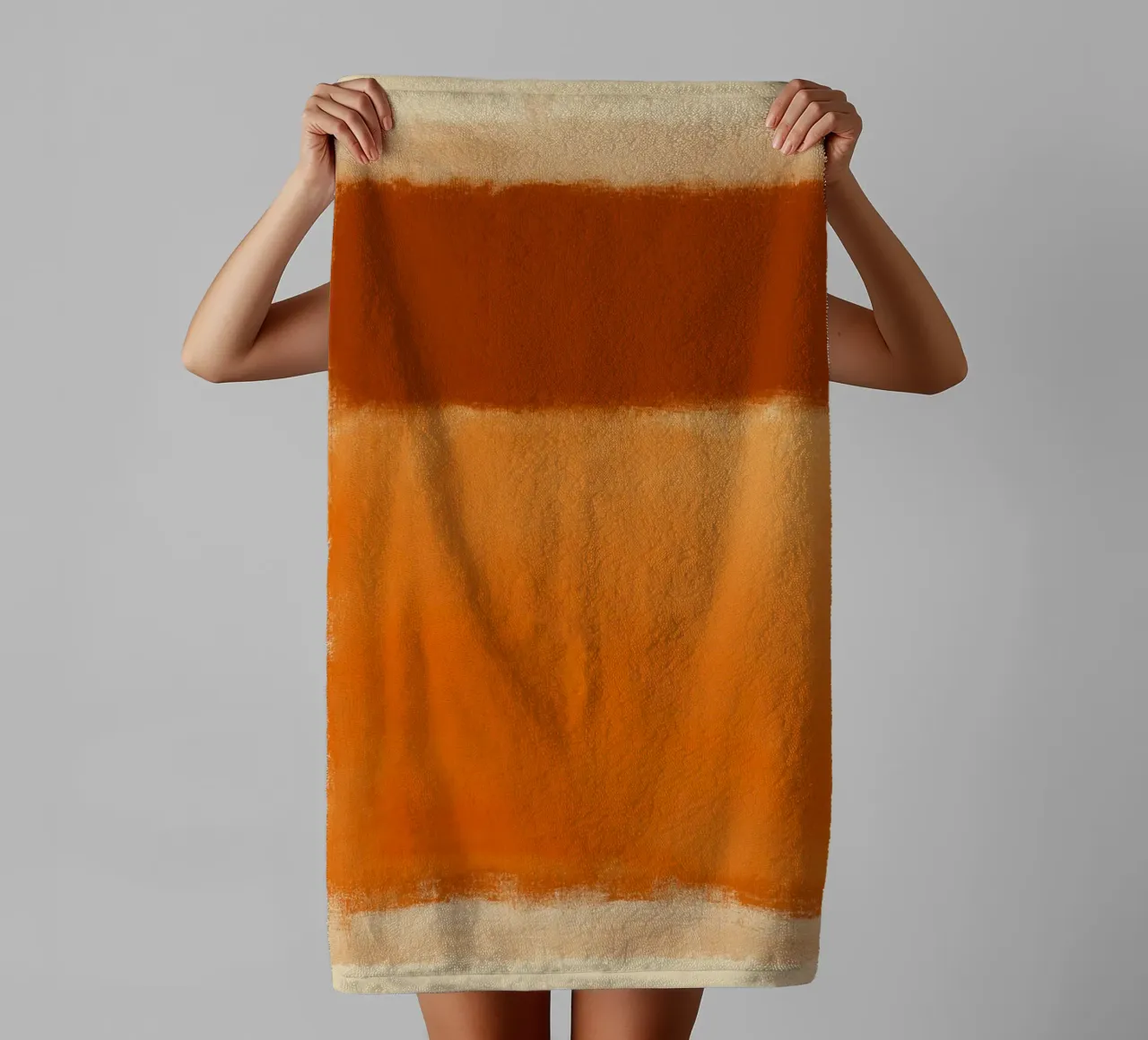Harmonious colour fields towel by Carinaprint