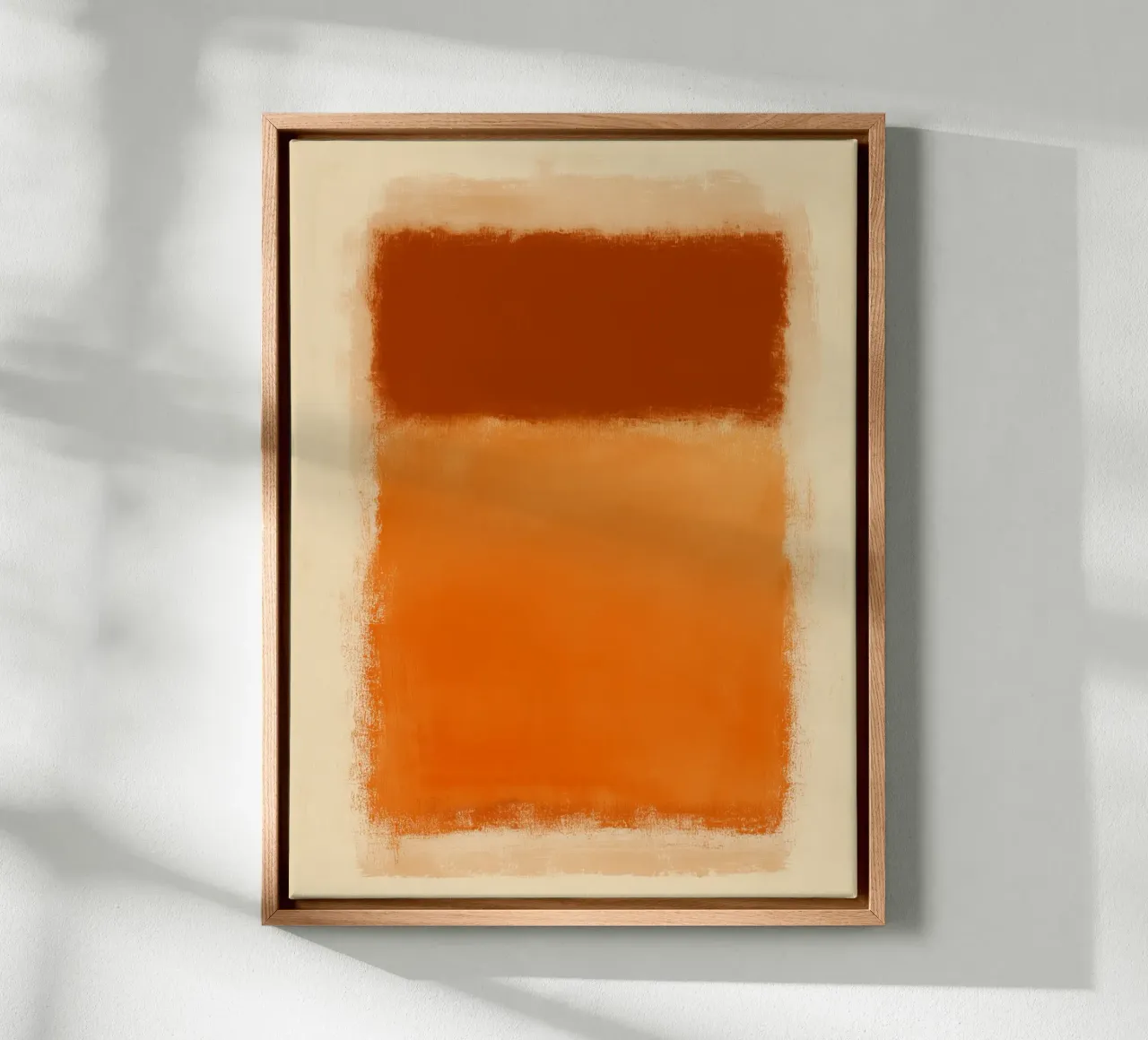 Harmonious colour fields canvas with Floater frame by Carinaprint