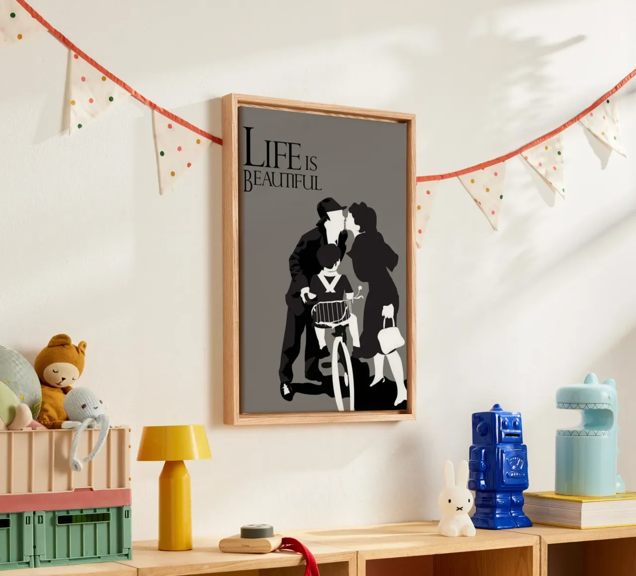 het leven is mooi canvas met Baklijst van art quots shop