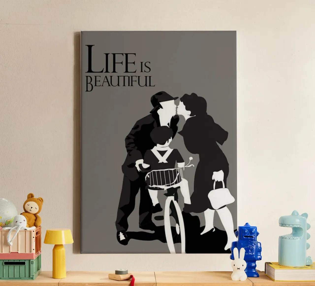 het leven is mooi canvas met Baklijst van art quots shop