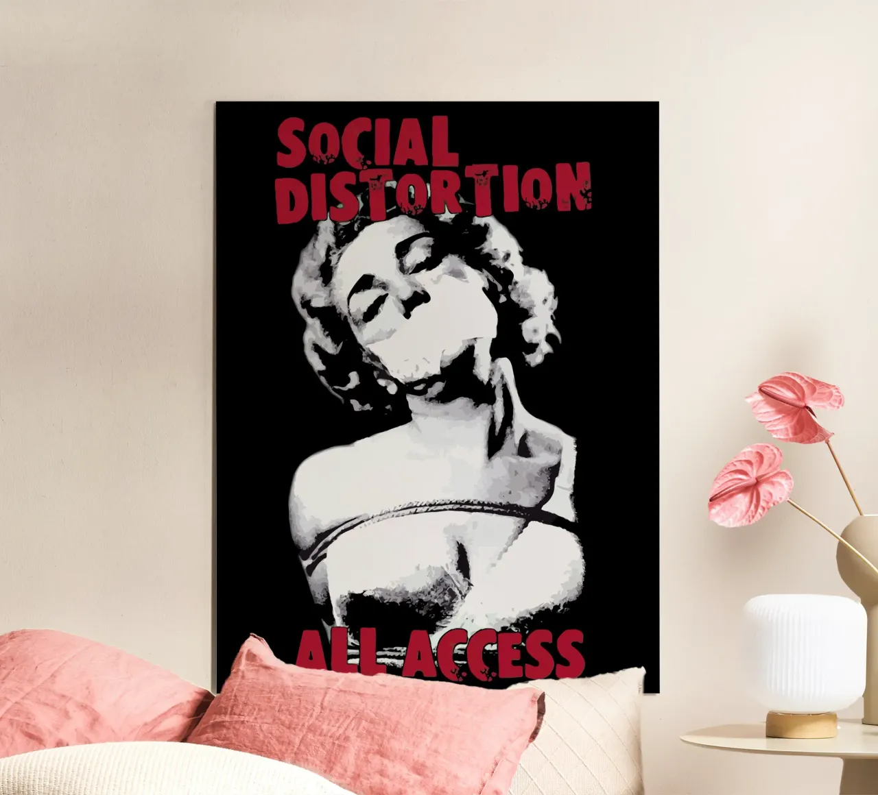 Social Distortion poster con telaio in alluminio da Musadad Shop