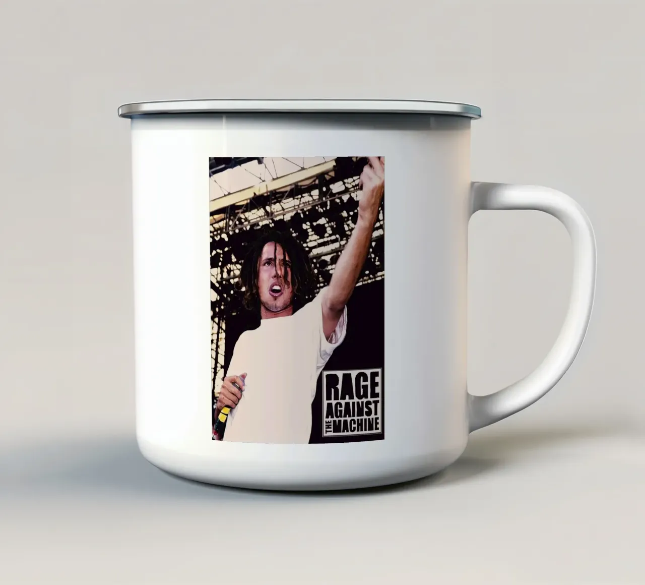 Zack de la Rocha tazza in smalto da Musadad Shop