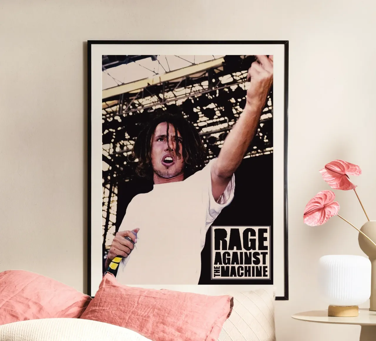 Zack de la Rocha poster con telaio in legno da Musadad Shop
