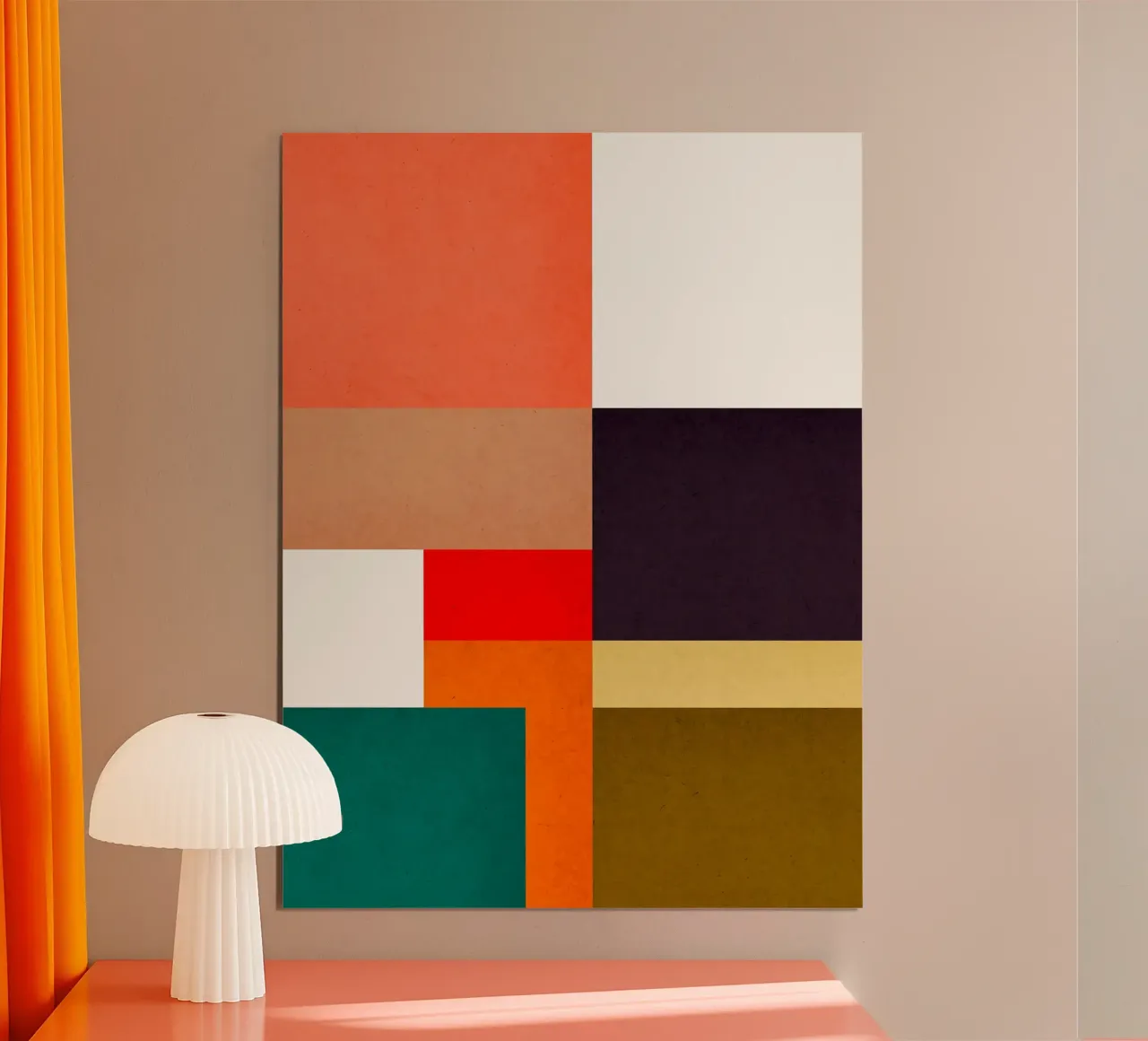 Abstract and conceptual poster with wooden frame by Maria Lang